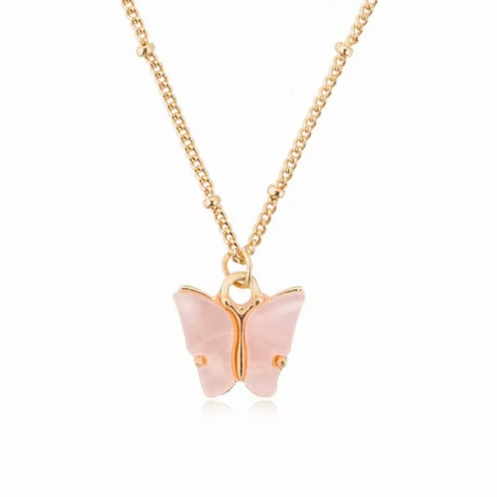 SALE! “BRIMSTONE BUTTERFLY’ BABY PINK NECKLACE